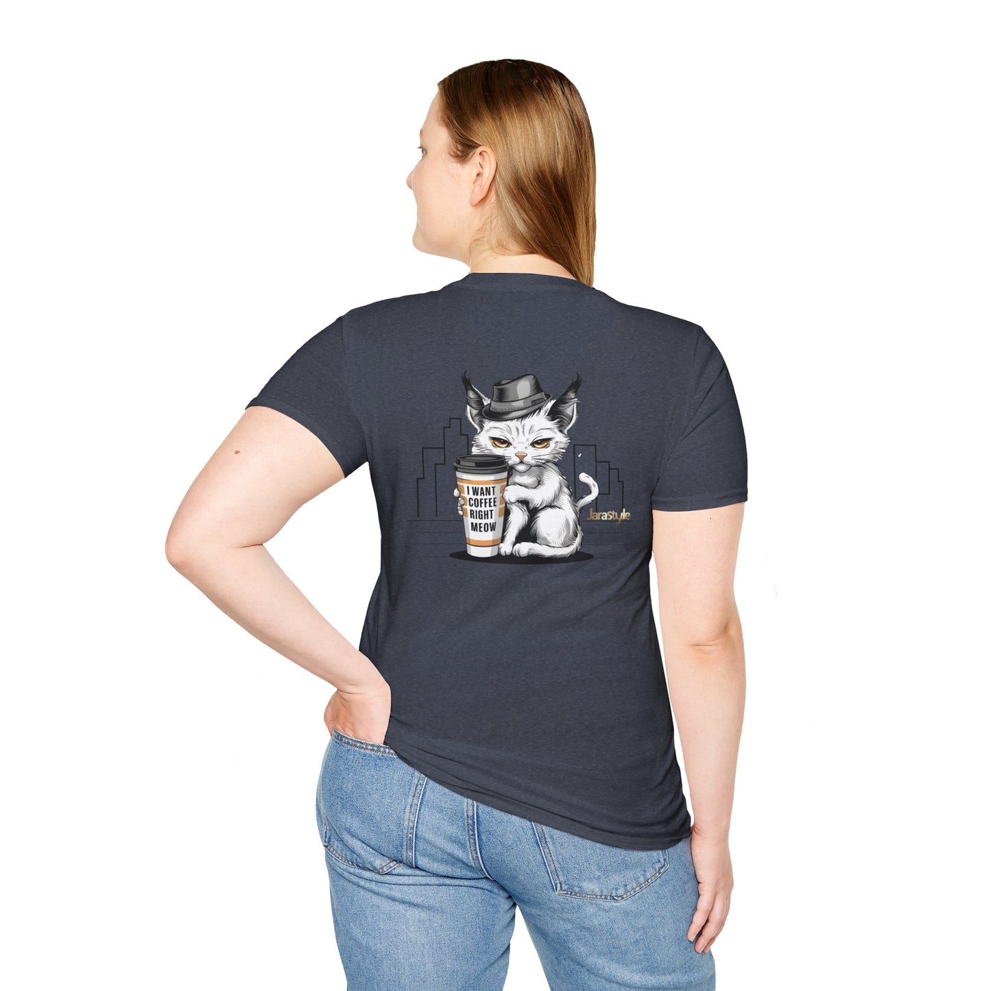 Cat & Coffee Lover Tee: 'I Want My Coffee Right Meaw' | Jarastyle Fun Collection