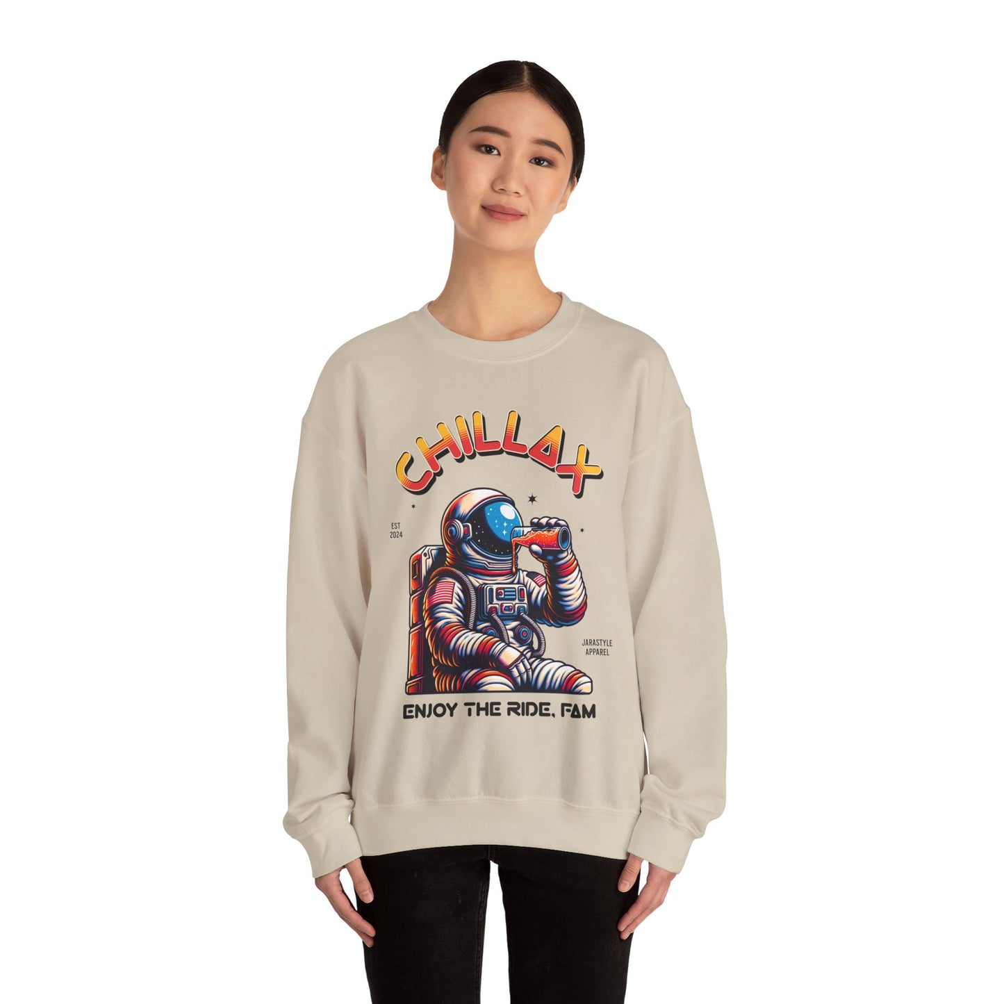 Chillax & Enjoy the Ramp Sweatshirt: Skateboarding Vibes | Jarastyle Skate Fam Collection