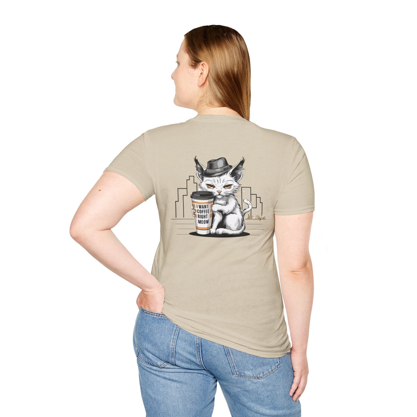 Cat & Coffee Lover Tee: 'I Want My Coffee Right Meaw' | Jarastyle Fun Collection