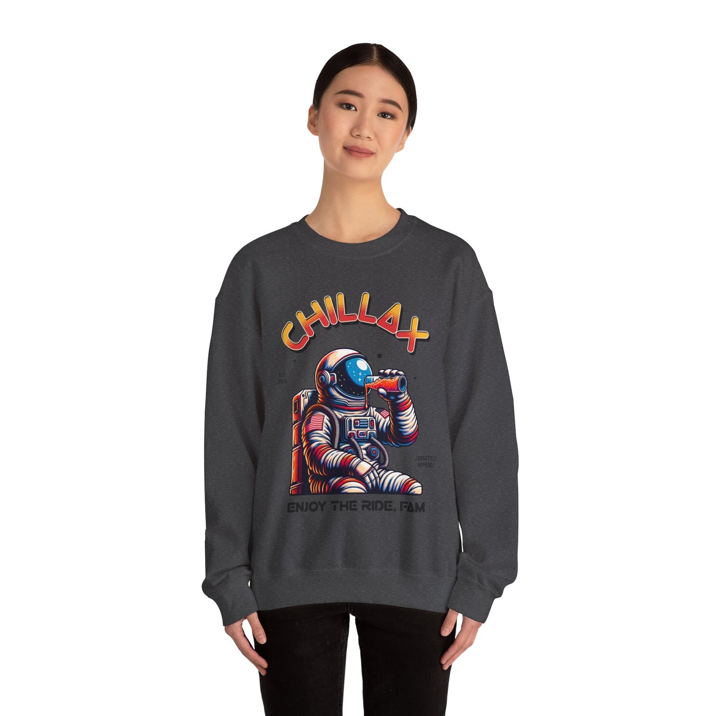 Chillax & Enjoy the Ramp Sweatshirt: Skateboarding Vibes | Jarastyle Skate Fam Collection