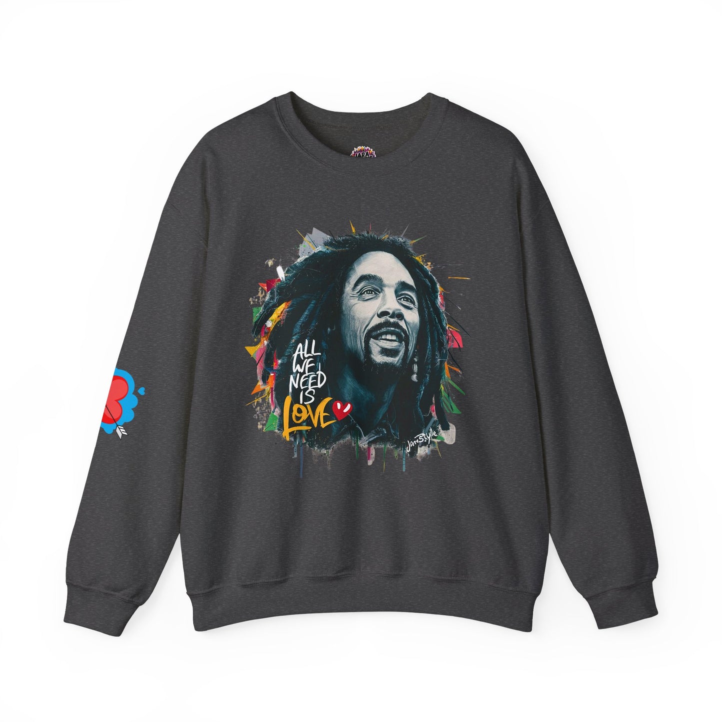 Bob Marley Tribute Sweatshirt: 'All We Need Is Love' | Jarastyle Reggae Collection