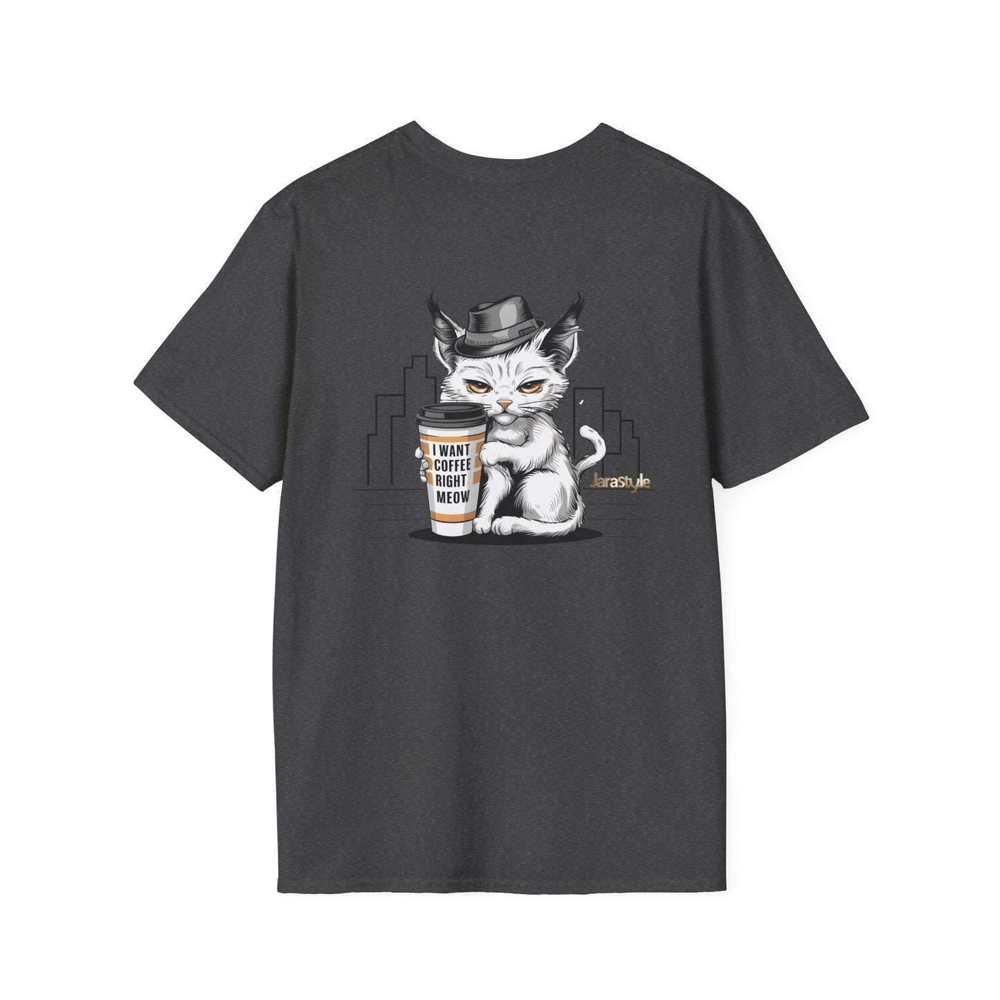 Cat & Coffee Lover Tee: 'I Want My Coffee Right Meaw' | Jarastyle Fun Collection