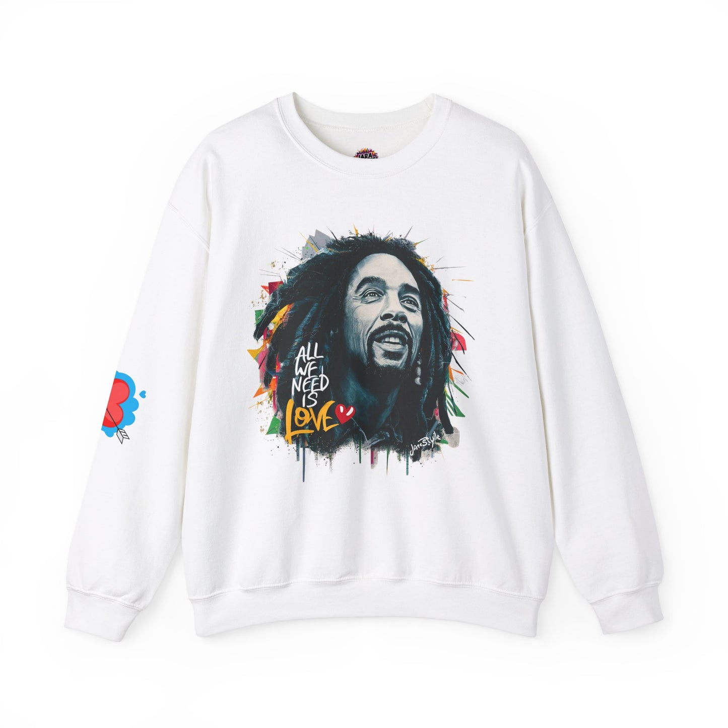 Bob Marley Tribute Sweatshirt: 'All We Need Is Love' | Jarastyle Reggae Collection