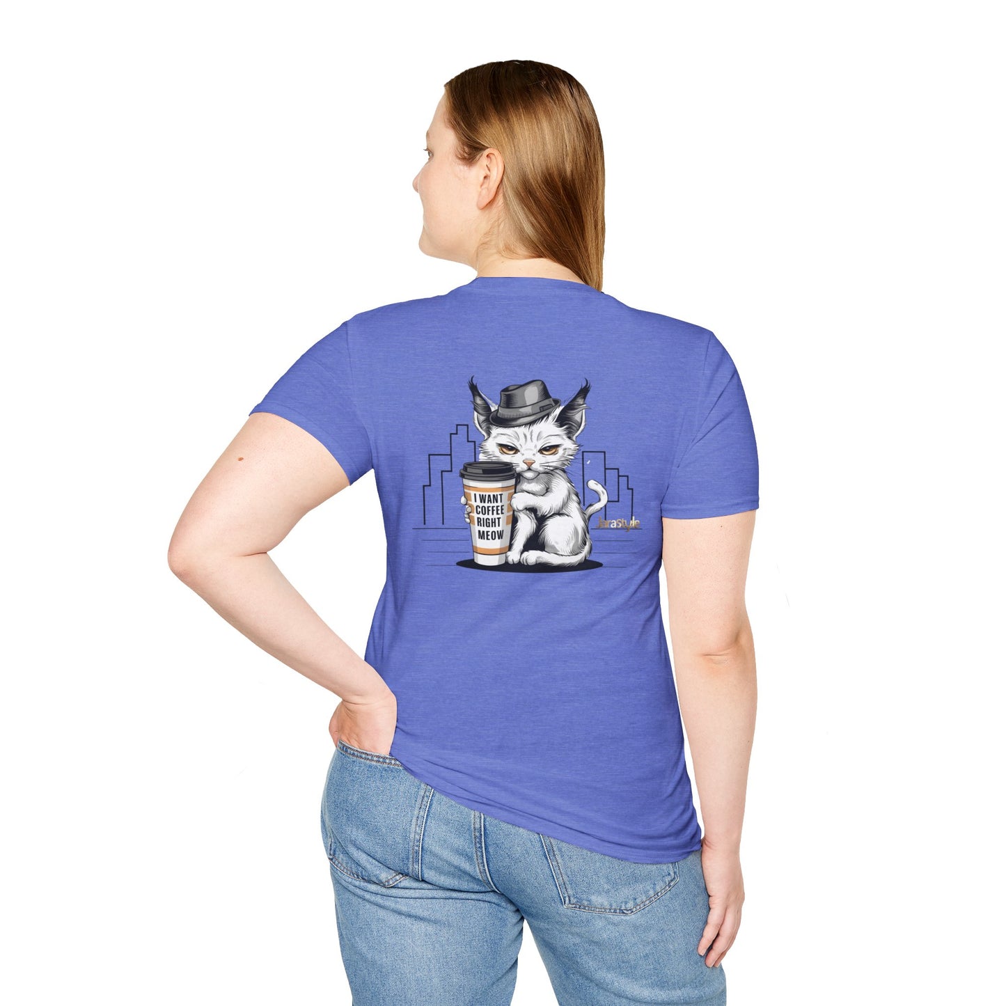 Cat & Coffee Lover Tee: 'I Want My Coffee Right Meaw' | Jarastyle Fun Collection
