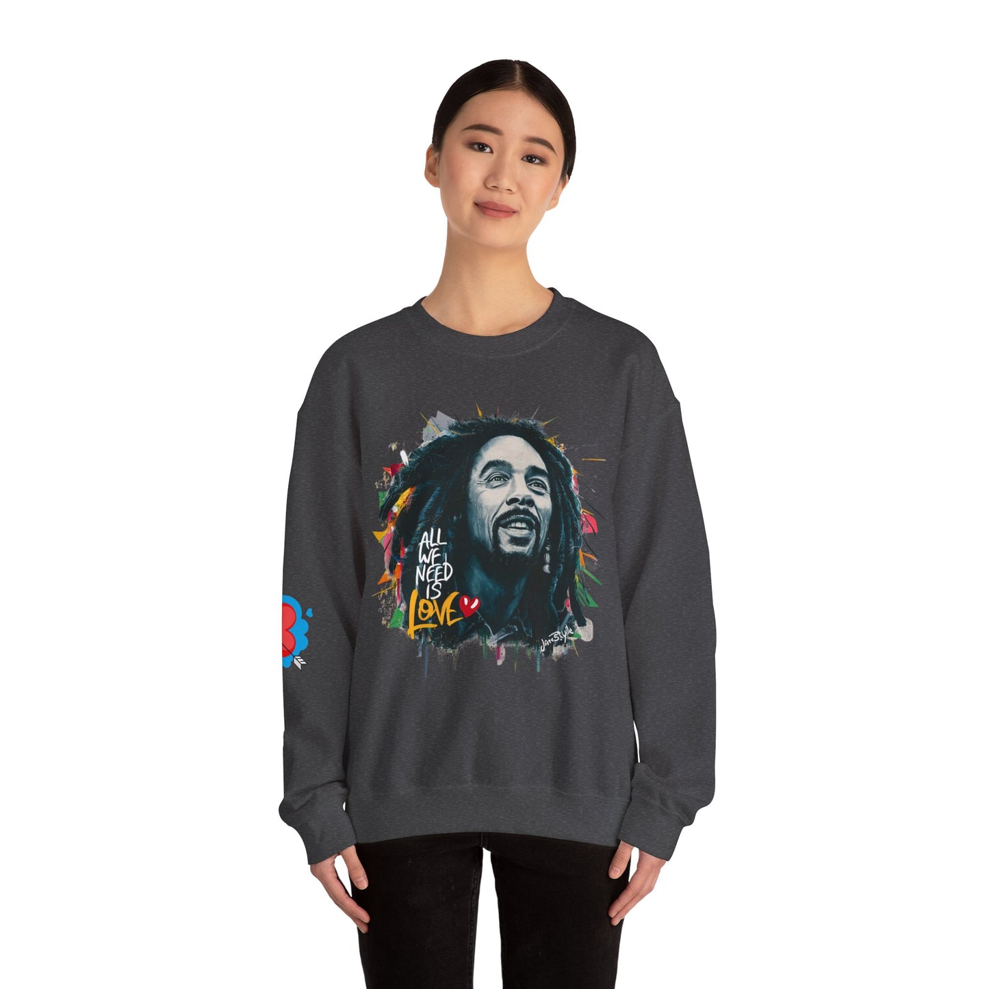 Bob Marley Tribute Sweatshirt: 'All We Need Is Love' | Jarastyle Reggae Collection