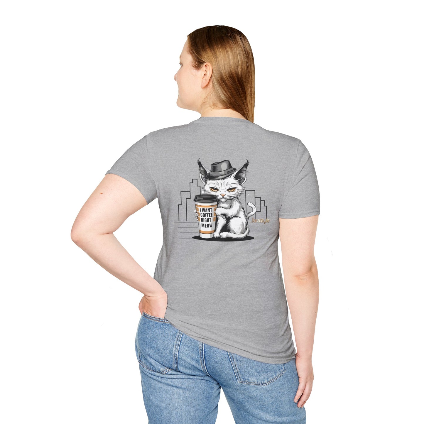 Cat & Coffee Lover Tee: 'I Want My Coffee Right Meaw' | Jarastyle Fun Collection
