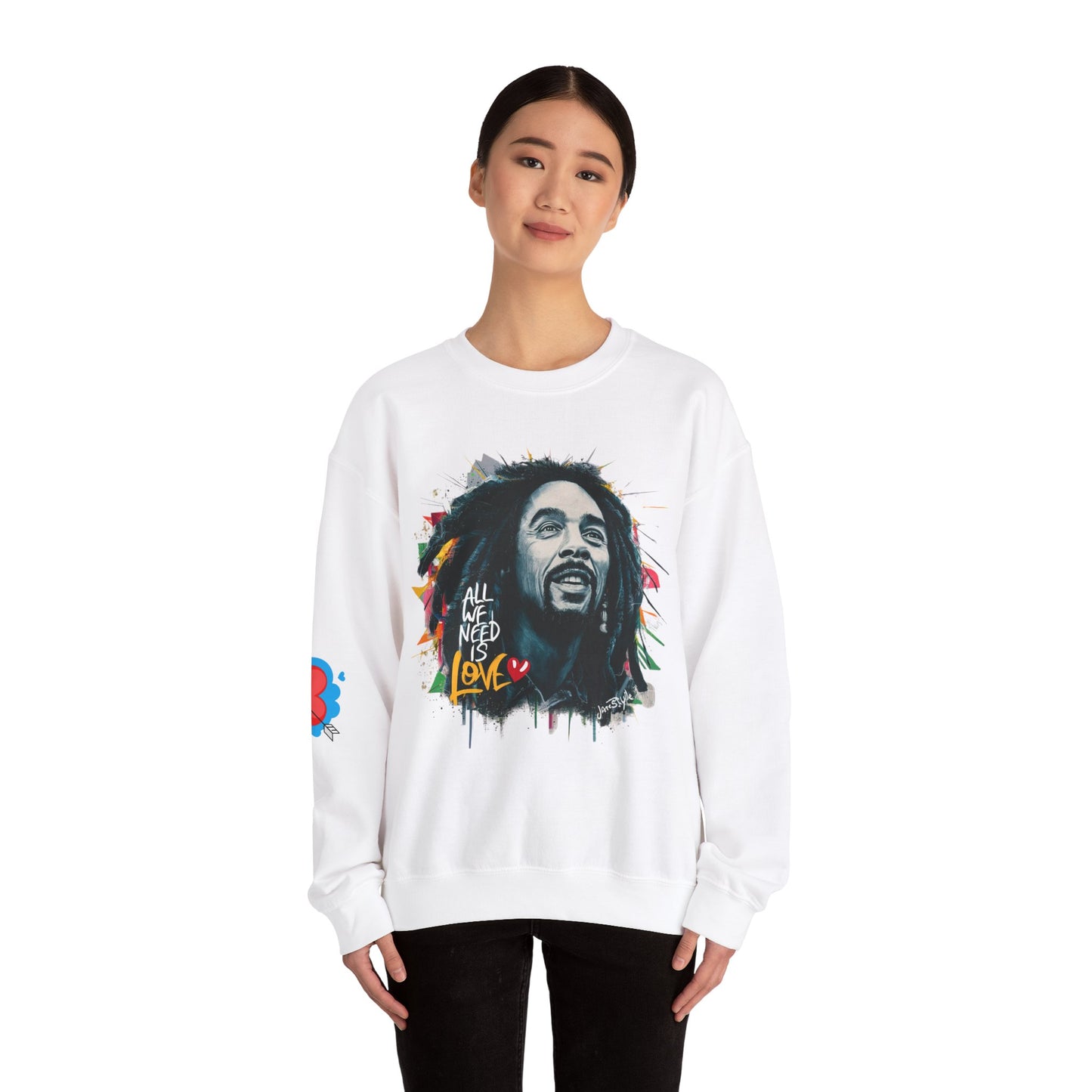Bob Marley Tribute Sweatshirt: 'All We Need Is Love' | Jarastyle Reggae Collection