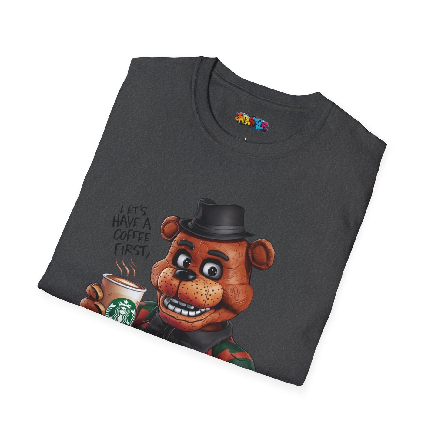 Coffee First, Adventures Next Tee: Start Your Day with Energy | Jarastyle Gamer's Collection