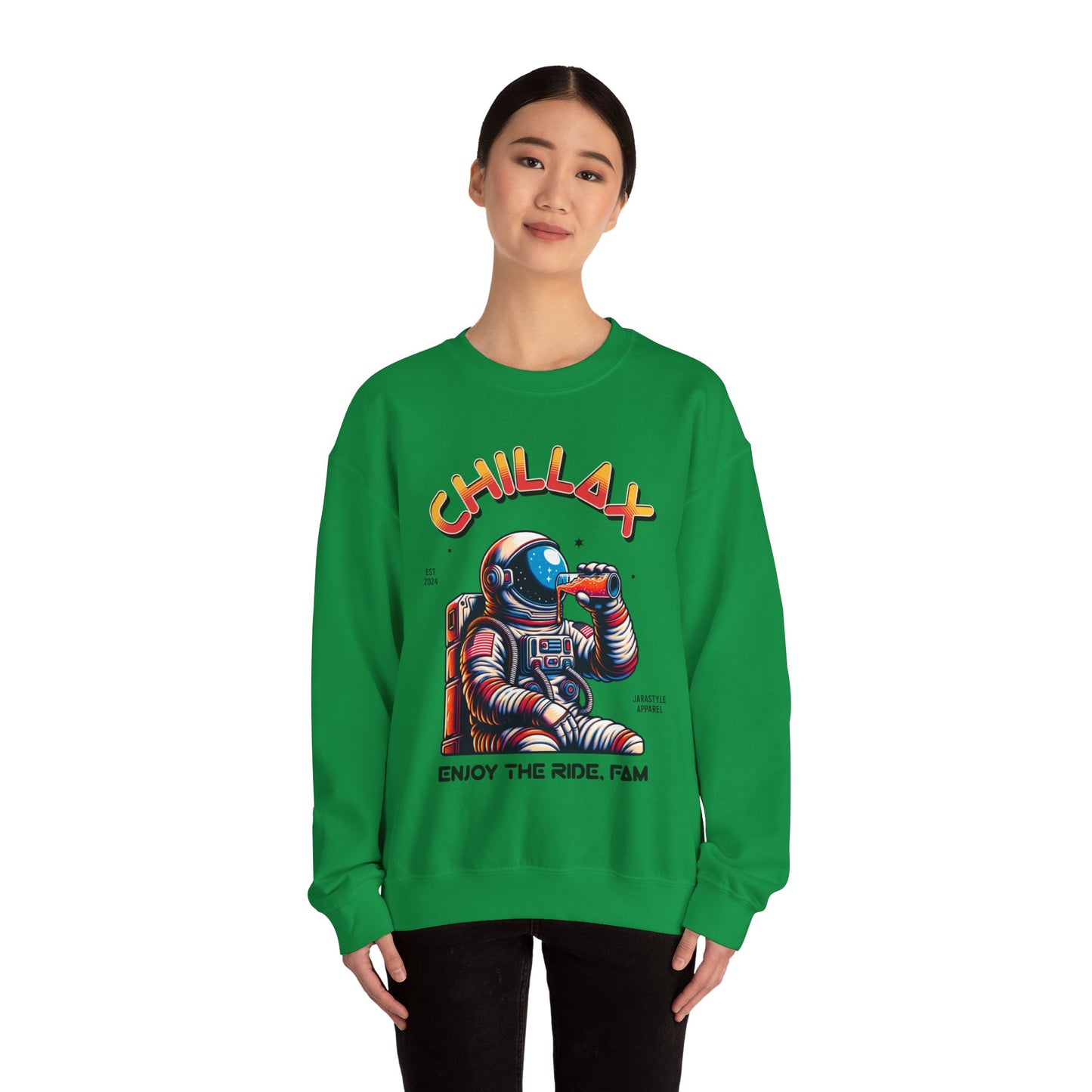 Chillax & Enjoy the Ramp Sweatshirt: Skateboarding Vibes | Jarastyle Skate Fam Collection