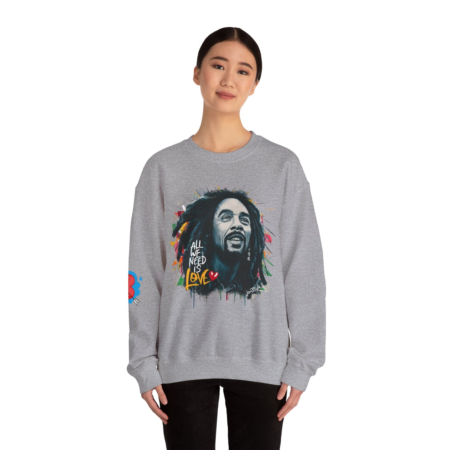 Bob Marley Tribute Sweatshirt: 'All We Need Is Love' | Jarastyle Reggae Collection