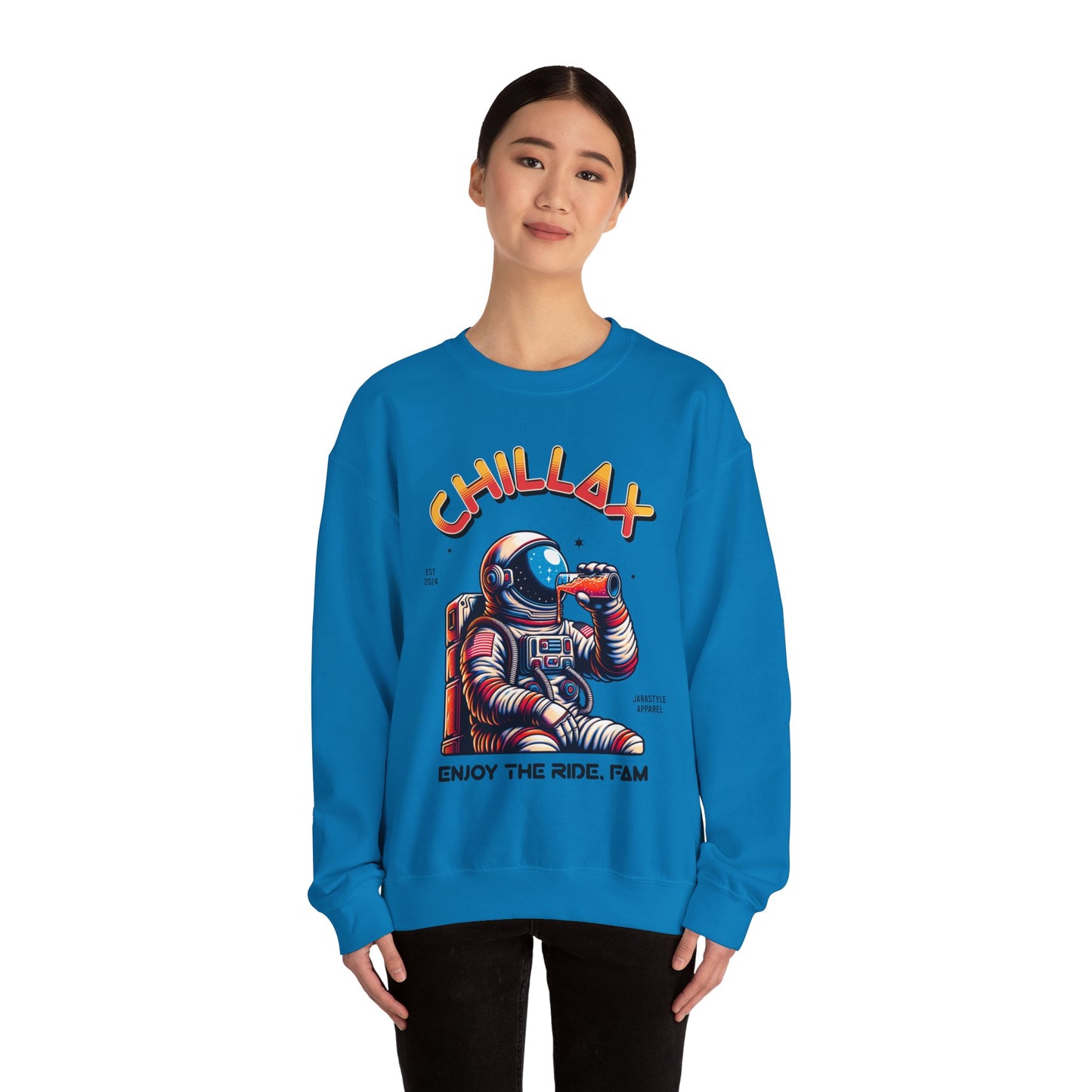 Chillax & Enjoy the Ramp Sweatshirt: Skateboarding Vibes | Jarastyle Skate Fam Collection