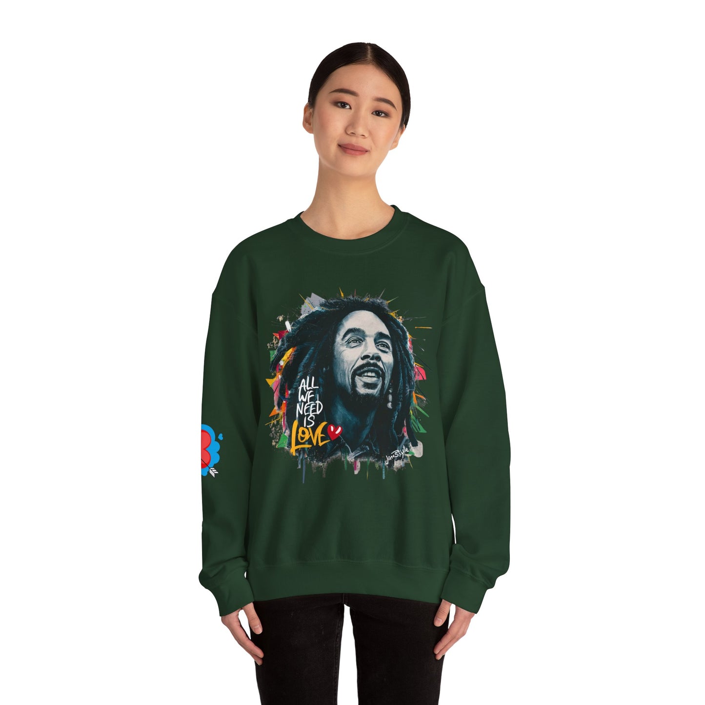Bob Marley Tribute Sweatshirt: 'All We Need Is Love' | Jarastyle Reggae Collection