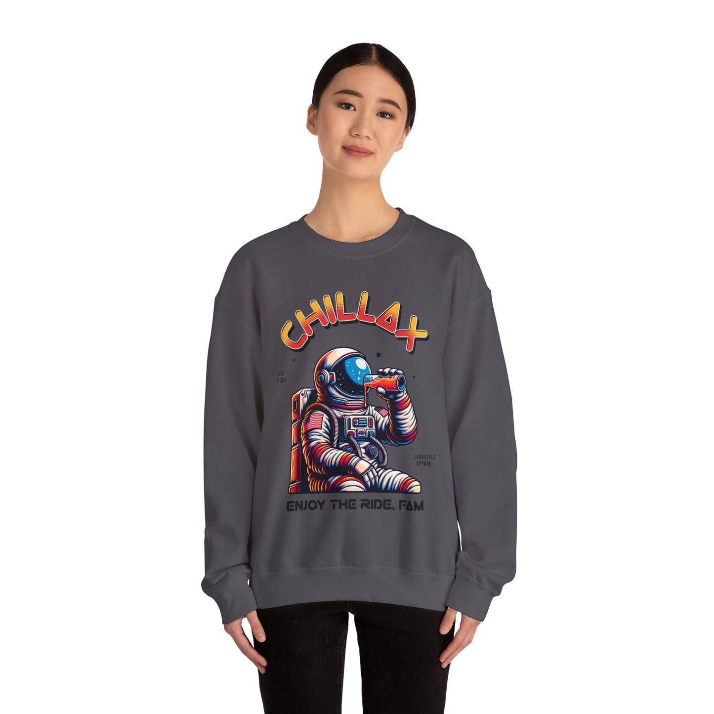 Chillax & Enjoy the Ramp Sweatshirt: Skateboarding Vibes | Jarastyle Skate Fam Collection