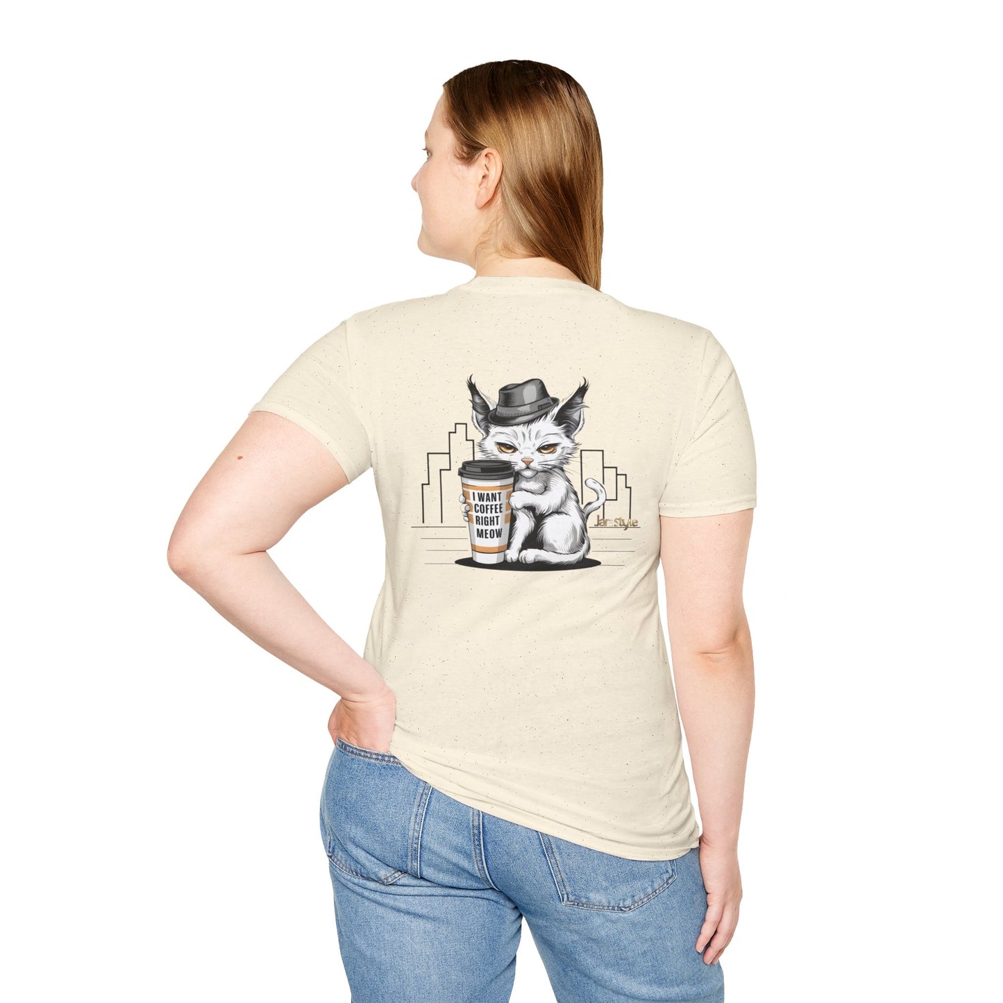 Cat & Coffee Lover Tee: 'I Want My Coffee Right Meaw' | Jarastyle Fun Collection