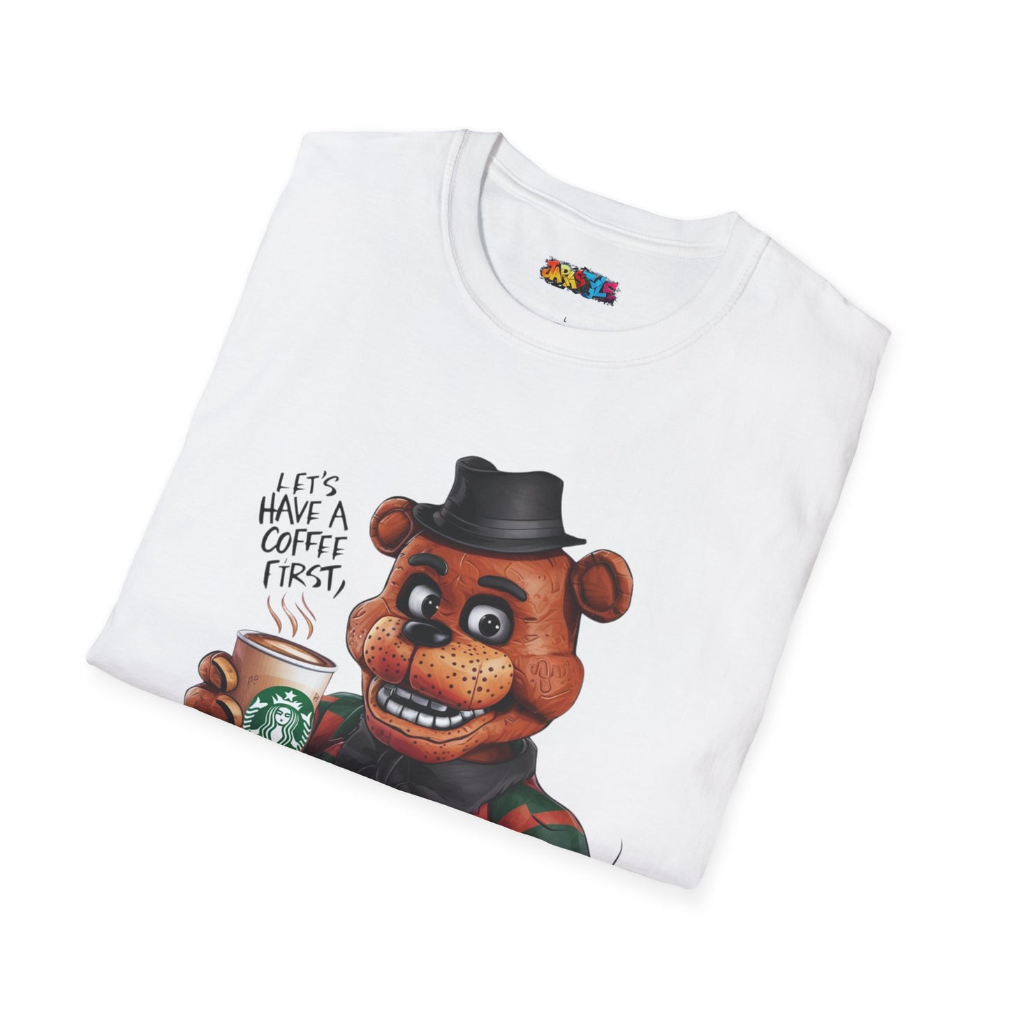Coffee First, Adventures Next Tee: Start Your Day with Energy | Jarastyle Gamer's Collection