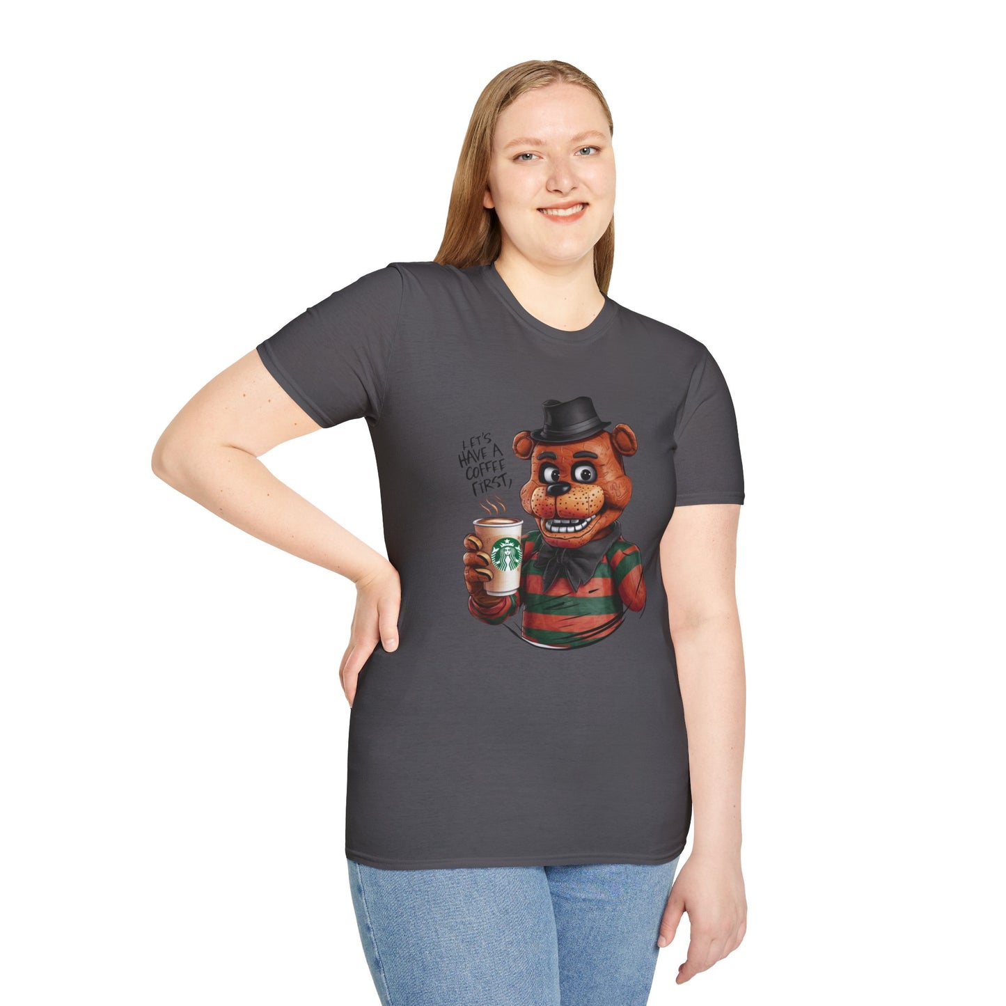 Coffee First, Adventures Next Tee: Start Your Day with Energy | Jarastyle Gamer's Collection