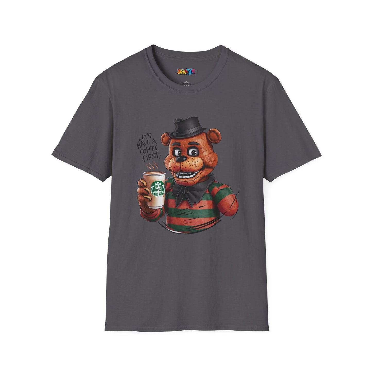 Coffee First, Adventures Next Tee: Start Your Day with Energy | Jarastyle Gamer's Collection