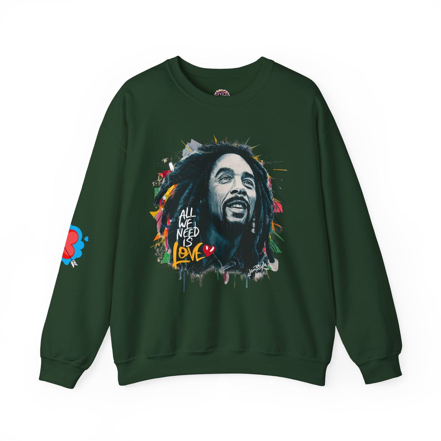 Bob Marley Tribute Sweatshirt: 'All We Need Is Love' | Jarastyle Reggae Collection