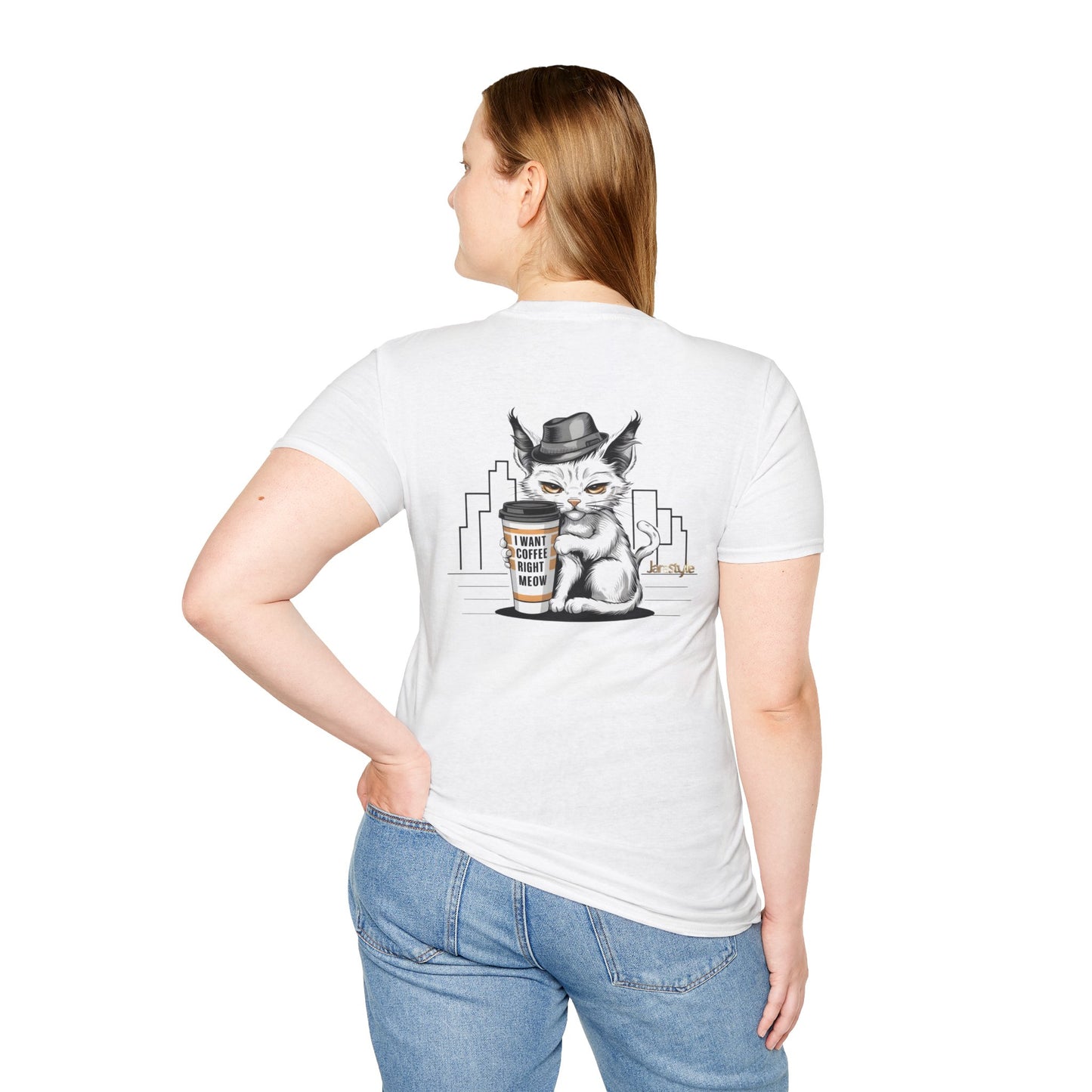 Cat & Coffee Lover Tee: 'I Want My Coffee Right Meaw' | Jarastyle Fun Collection