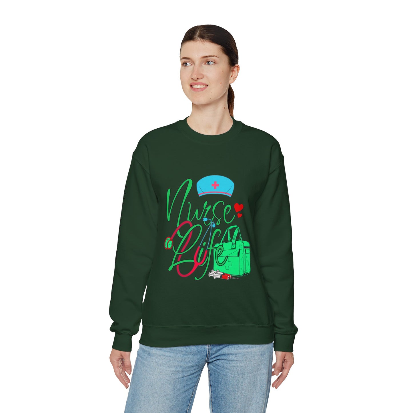 Nursing is My Life Sweatshirt: Honor Your Calling | Jarastyle Healthcare Collection