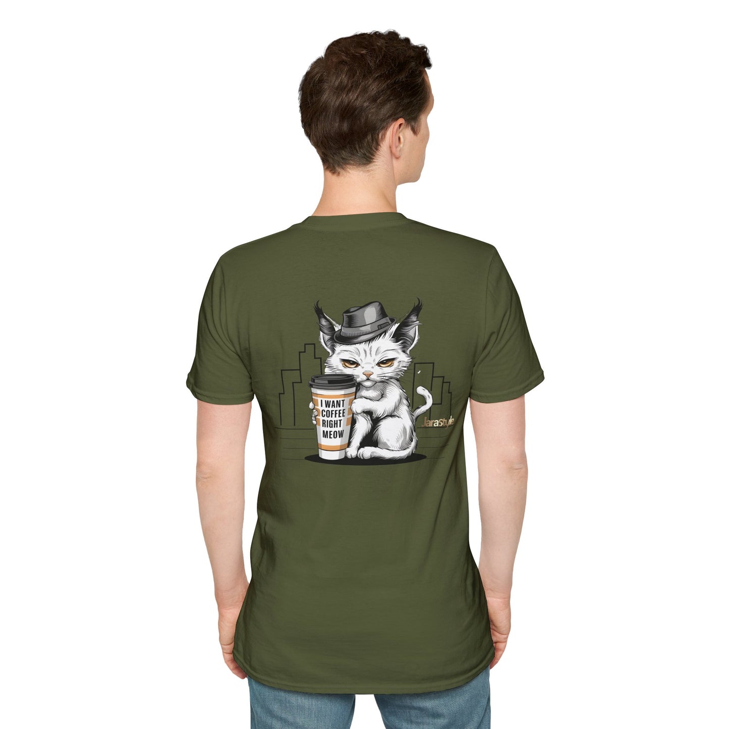 Cat & Coffee Lover Tee: 'I Want My Coffee Right Meaw' | Jarastyle Fun Collection
