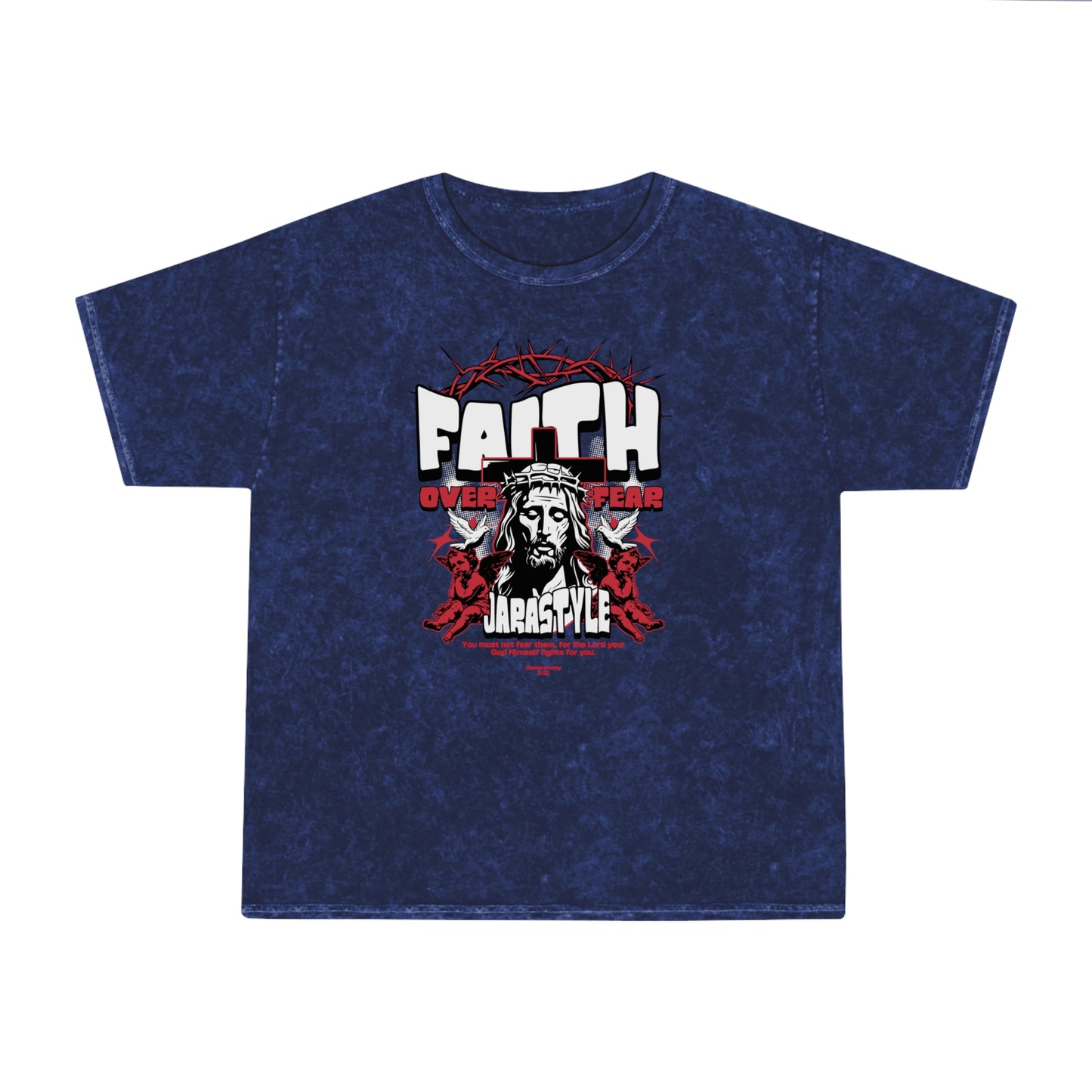 Faith Unisex Mineral Wash Tee: Stand Strong in Style | Jarastyle Spirit Collection