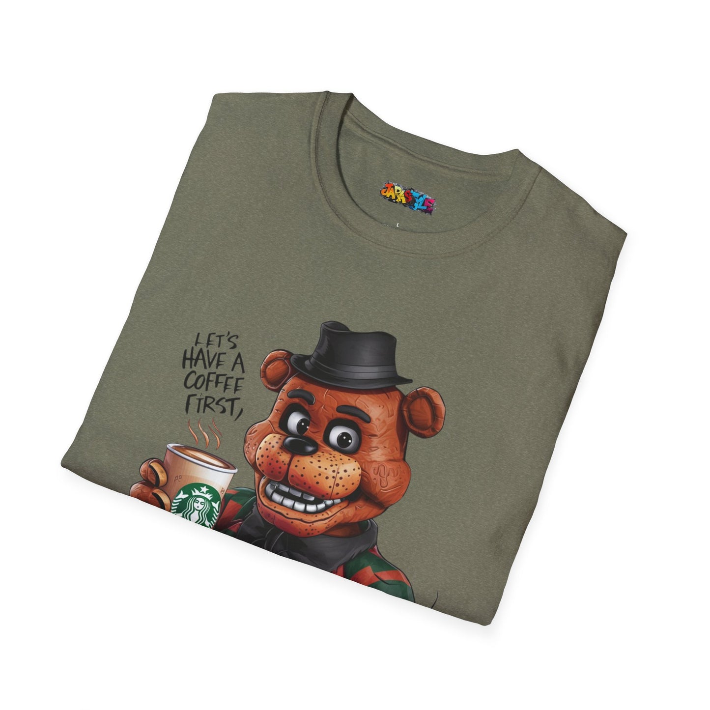 Coffee First, Adventures Next Tee: Start Your Day with Energy | Jarastyle Gamer's Collection