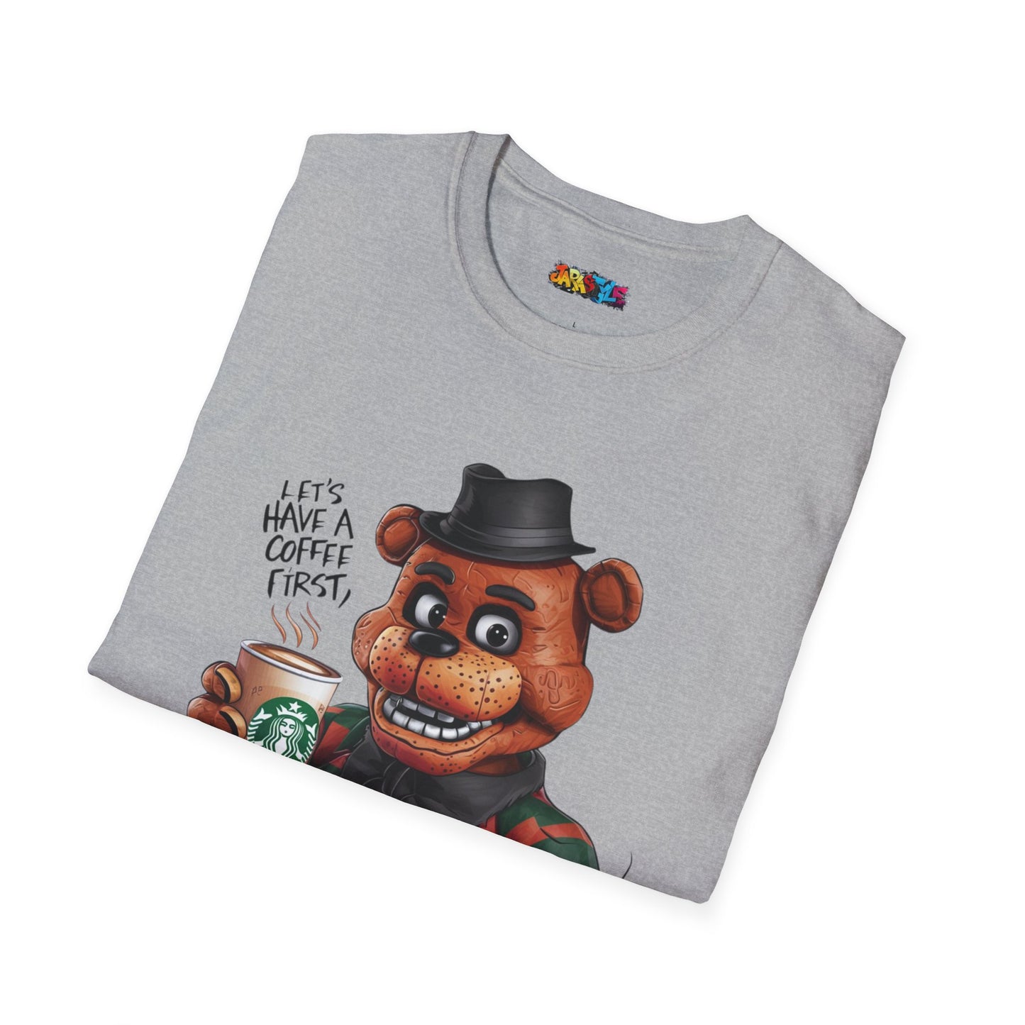 Coffee First, Adventures Next Tee: Start Your Day with Energy | Jarastyle Gamer's Collection