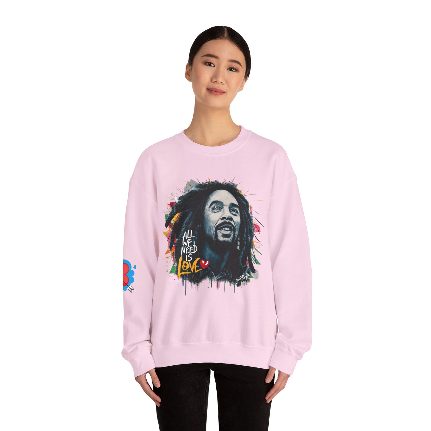 Bob Marley Tribute Sweatshirt: 'All We Need Is Love' | Jarastyle Reggae Collection