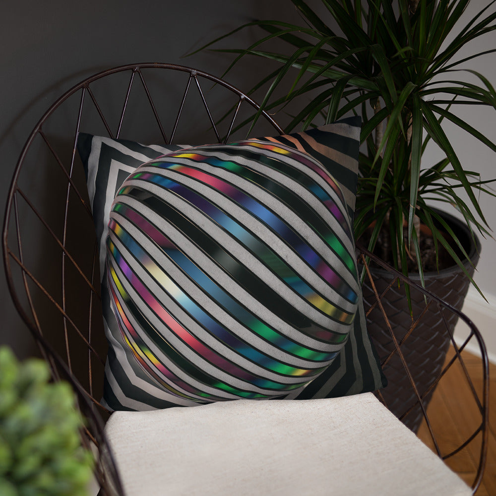 3D Optical Illusion Pillow: Surreal Chevron Sphere by Supersy | Jarastyle
