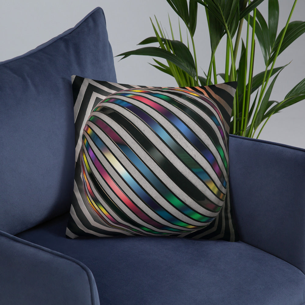 3D Optical Illusion Pillow: Surreal Chevron Sphere by Supersy | Jarastyle