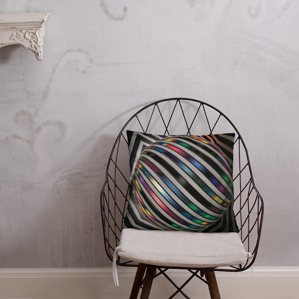 3D Optical Illusion Pillow: Surreal Chevron Sphere by Supersy | Jarastyle