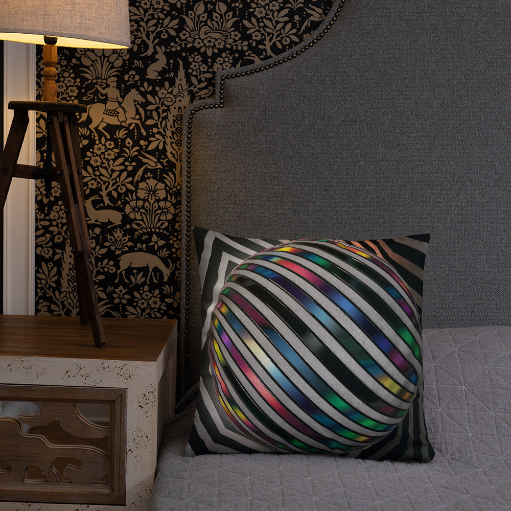3D Optical Illusion Pillow: Surreal Chevron Sphere by Supersy | Jarastyle