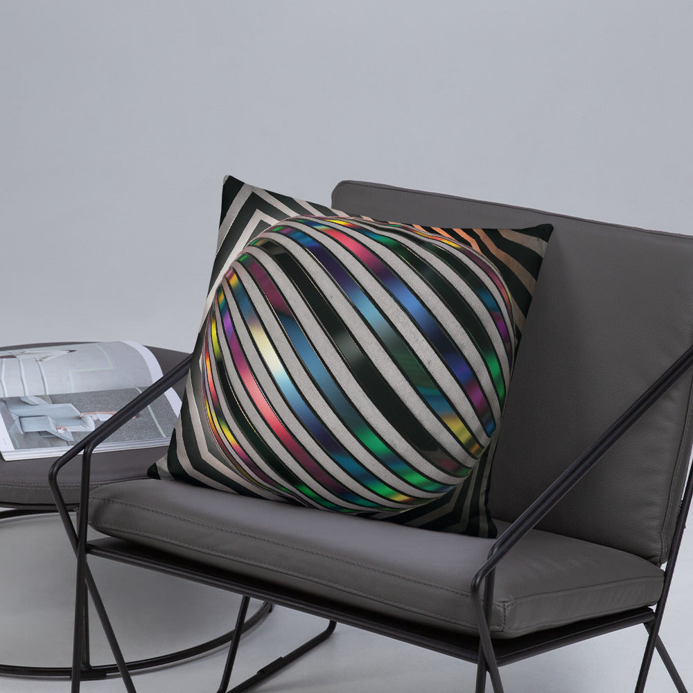 3D Optical Illusion Pillow: Surreal Chevron Sphere by Supersy | Jarastyle