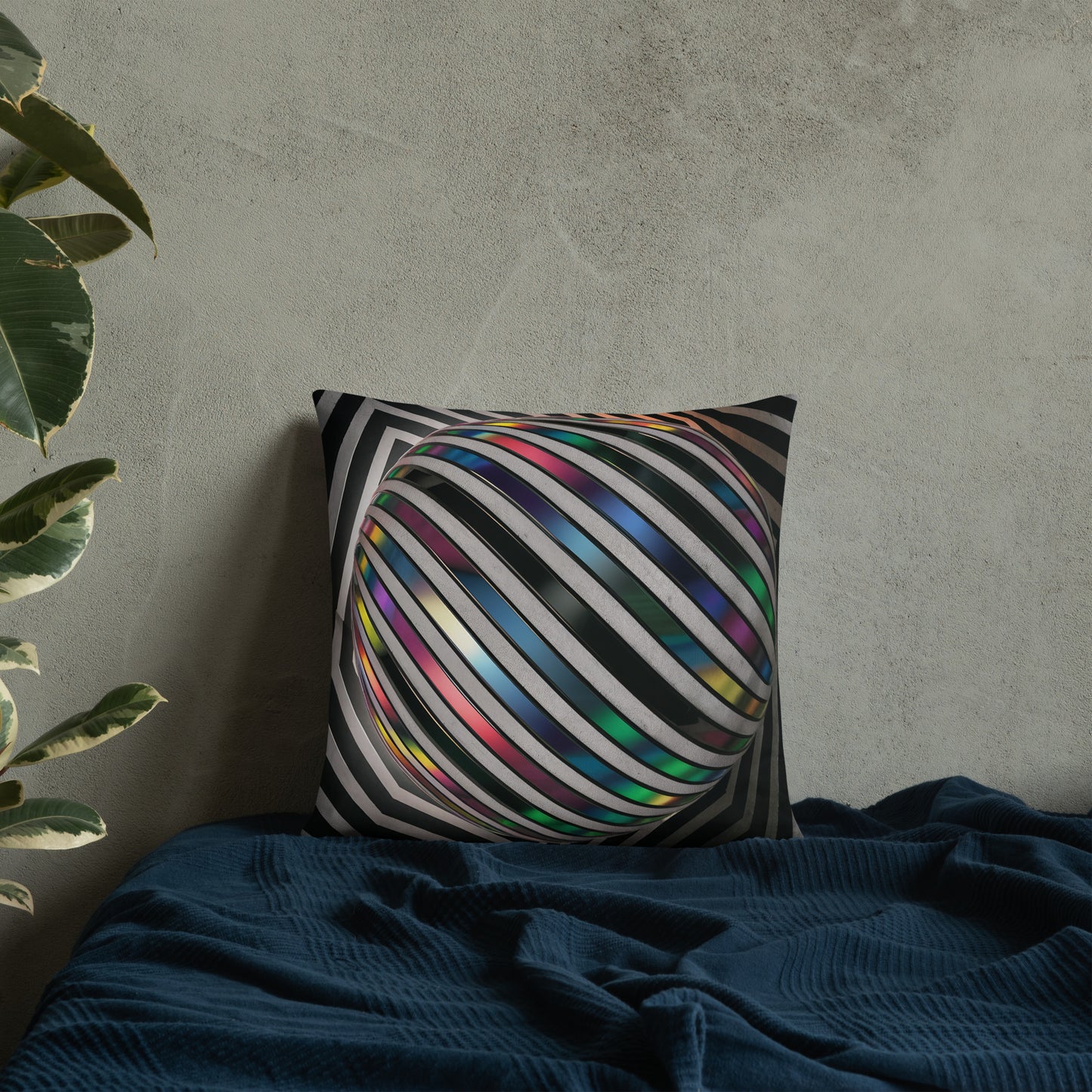3D Optical Illusion Pillow: Surreal Chevron Sphere by Supersy | Jarastyle