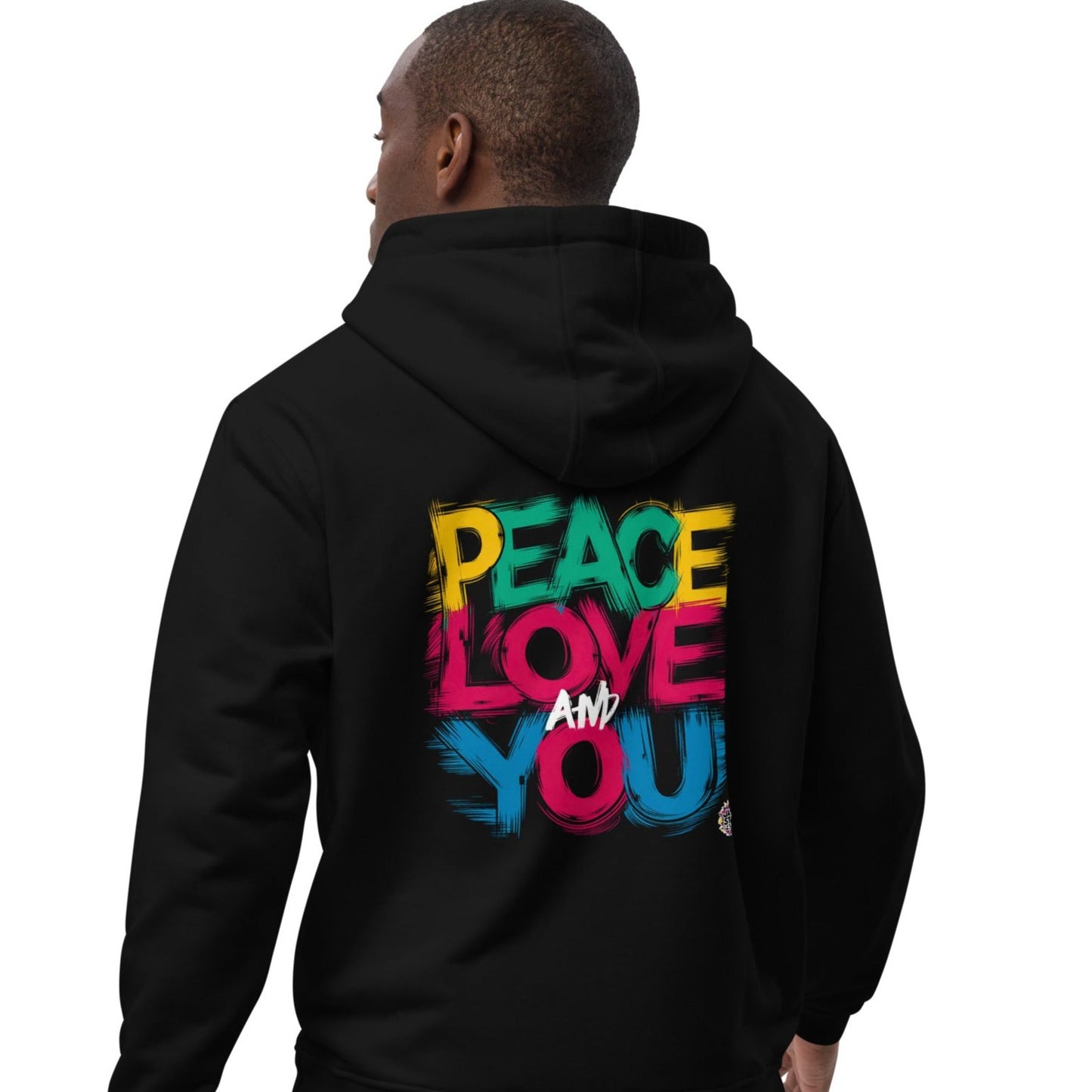 Premium eco hoodie Peace, Love And You