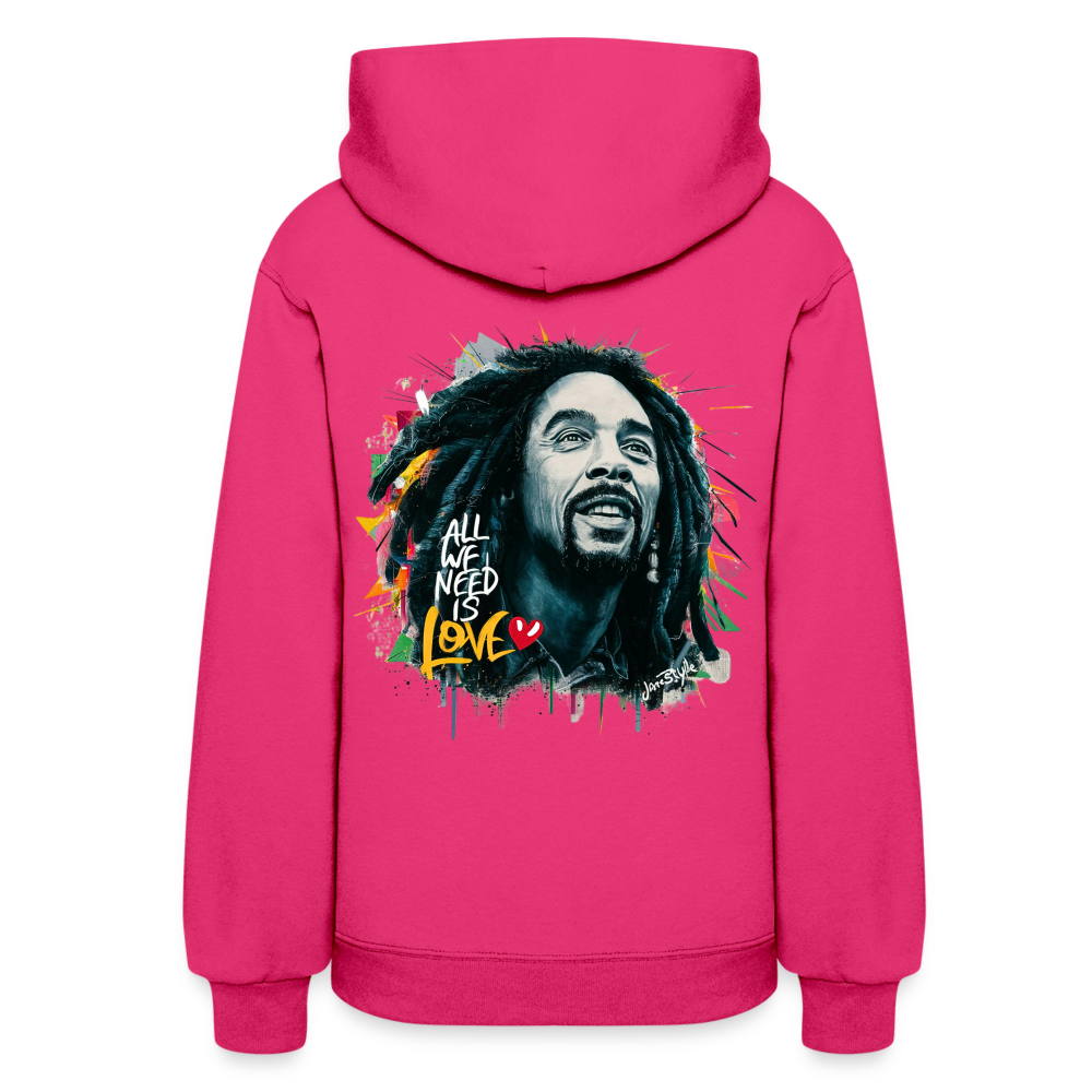 All We Need Is Love Hoodie: Spread Positivity | Jarastyle Love Collection - fuchsia