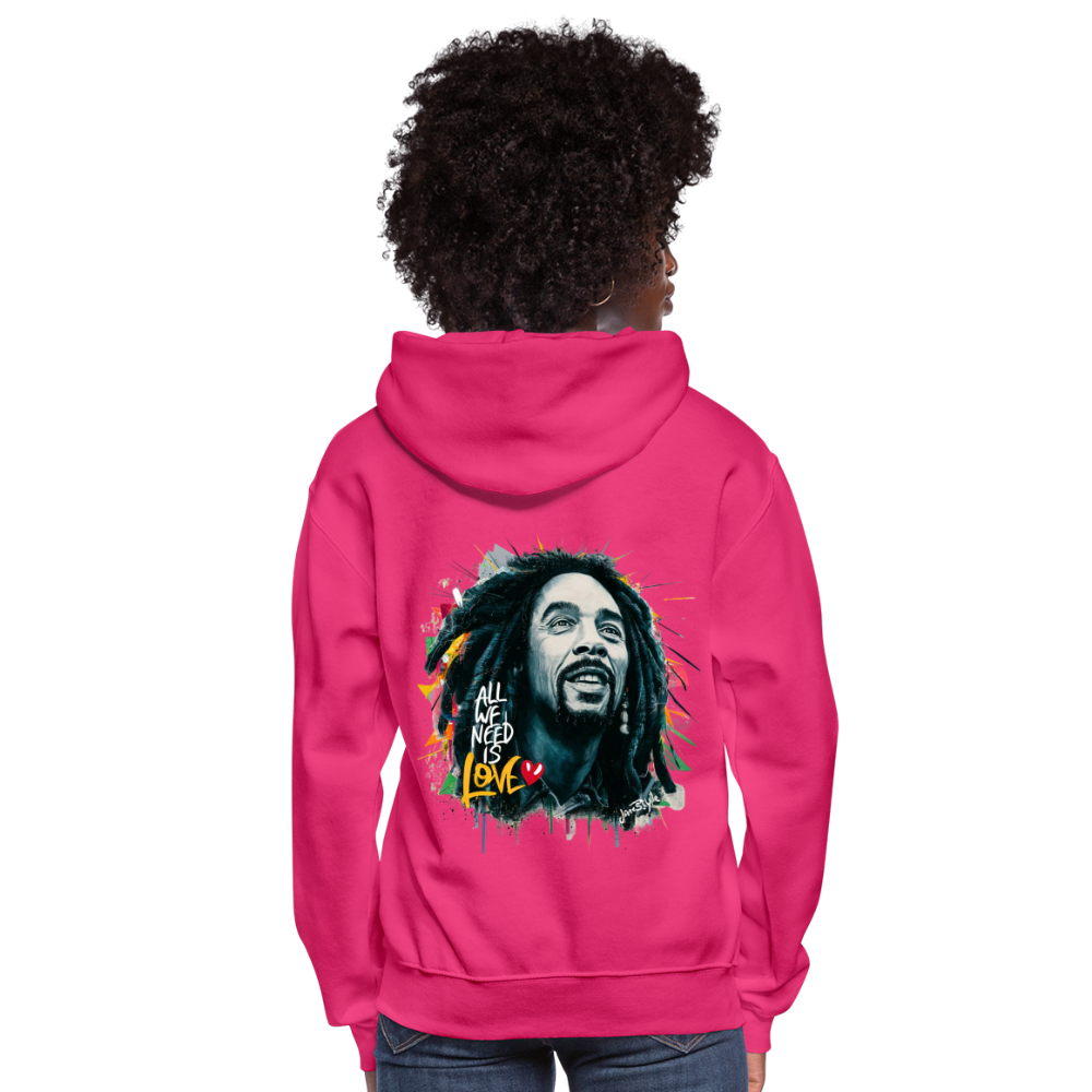 All We Need Is Love Hoodie: Spread Positivity | Jarastyle Love Collection - fuchsia