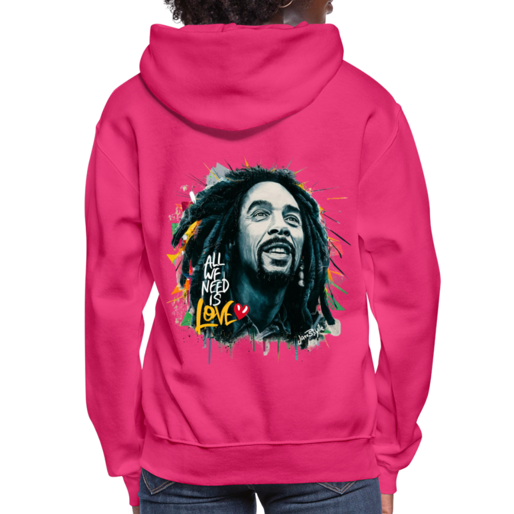 All We Need Is Love Hoodie: Spread Positivity | Jarastyle Love Collection - fuchsia