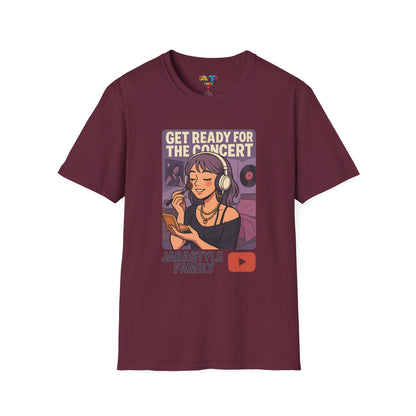 Get Ready for the Concert Unisex Softstyle T-Shirt, Music Lover Tee, Concert Attendee Shirt, Gift for Musicians, Unique Graphic Tee