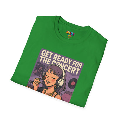 Get Ready for the Concert Unisex Softstyle T-Shirt, Music Lover Tee, Concert Attendee Shirt, Gift for Musicians, Unique Graphic Tee