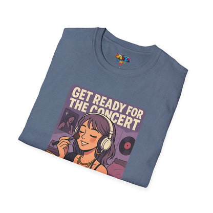 Get Ready for the Concert Unisex Softstyle T-Shirt, Music Lover Tee, Concert Attendee Shirt, Gift for Musicians, Unique Graphic Tee