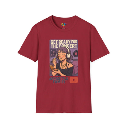 Get Ready for the Concert Unisex Softstyle T-Shirt, Music Lover Tee, Concert Attendee Shirt, Gift for Musicians, Unique Graphic Tee
