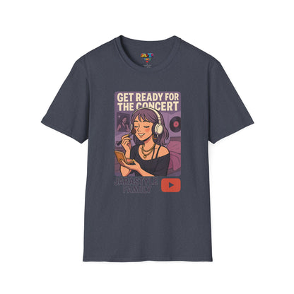Get Ready for the Concert Unisex Softstyle T-Shirt, Music Lover Tee, Concert Attendee Shirt, Gift for Musicians, Unique Graphic Tee