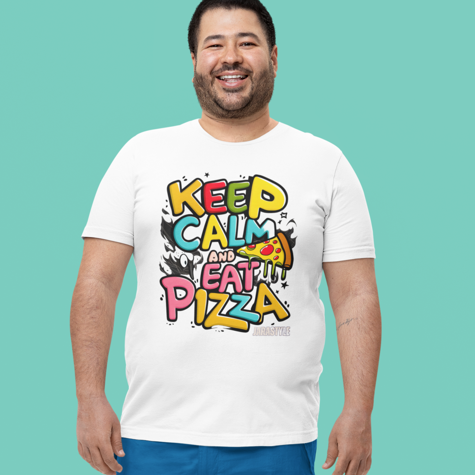 Keep Calm and Eat Pizza Tee: Slice of Happiness | Jarastyle Collection