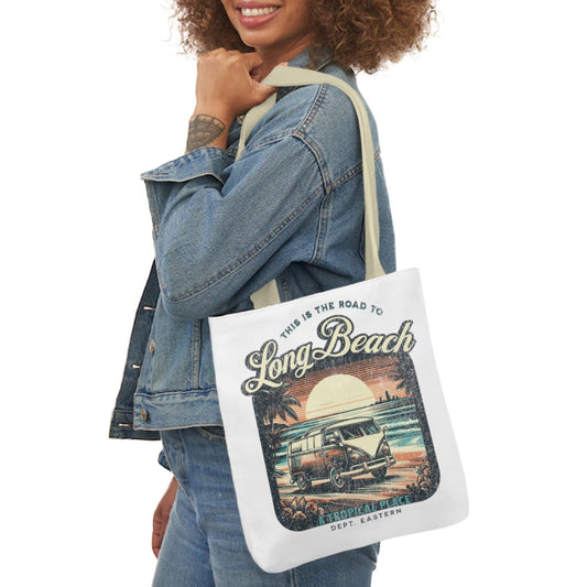 Long Beach Retro Tote: Vintage Vibes & Seaside Style | Jarastyle Coastal Collection